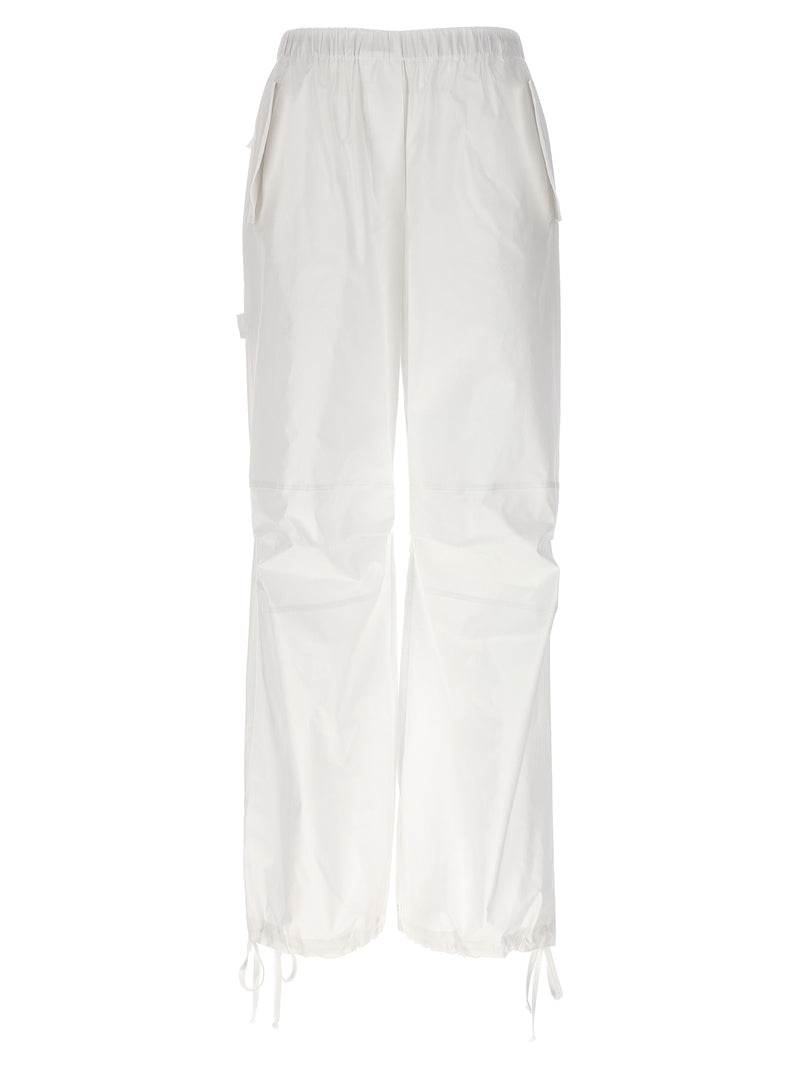 NUDE White Cotton Cargo Pants for Women