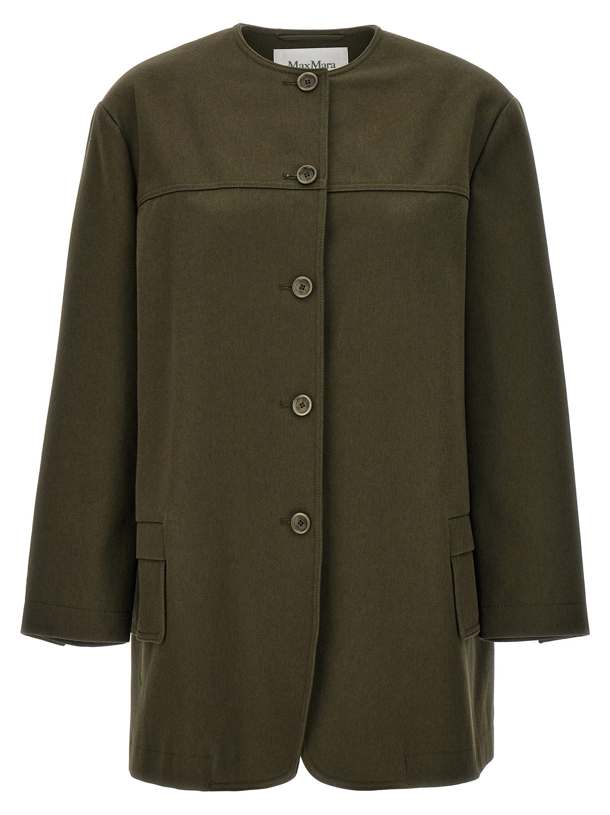 Max Mara Recital Bicolor Cotton Full-Length Jacket