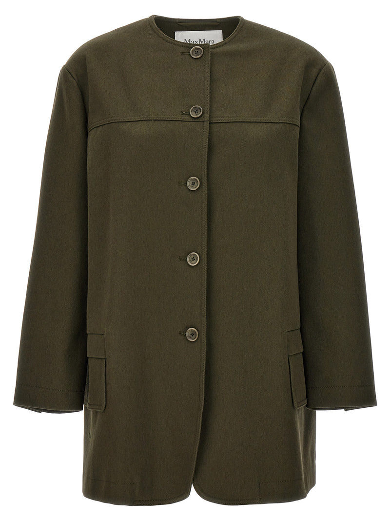 Max Mara Recital Bicolor Cotton Full-Length Jacket