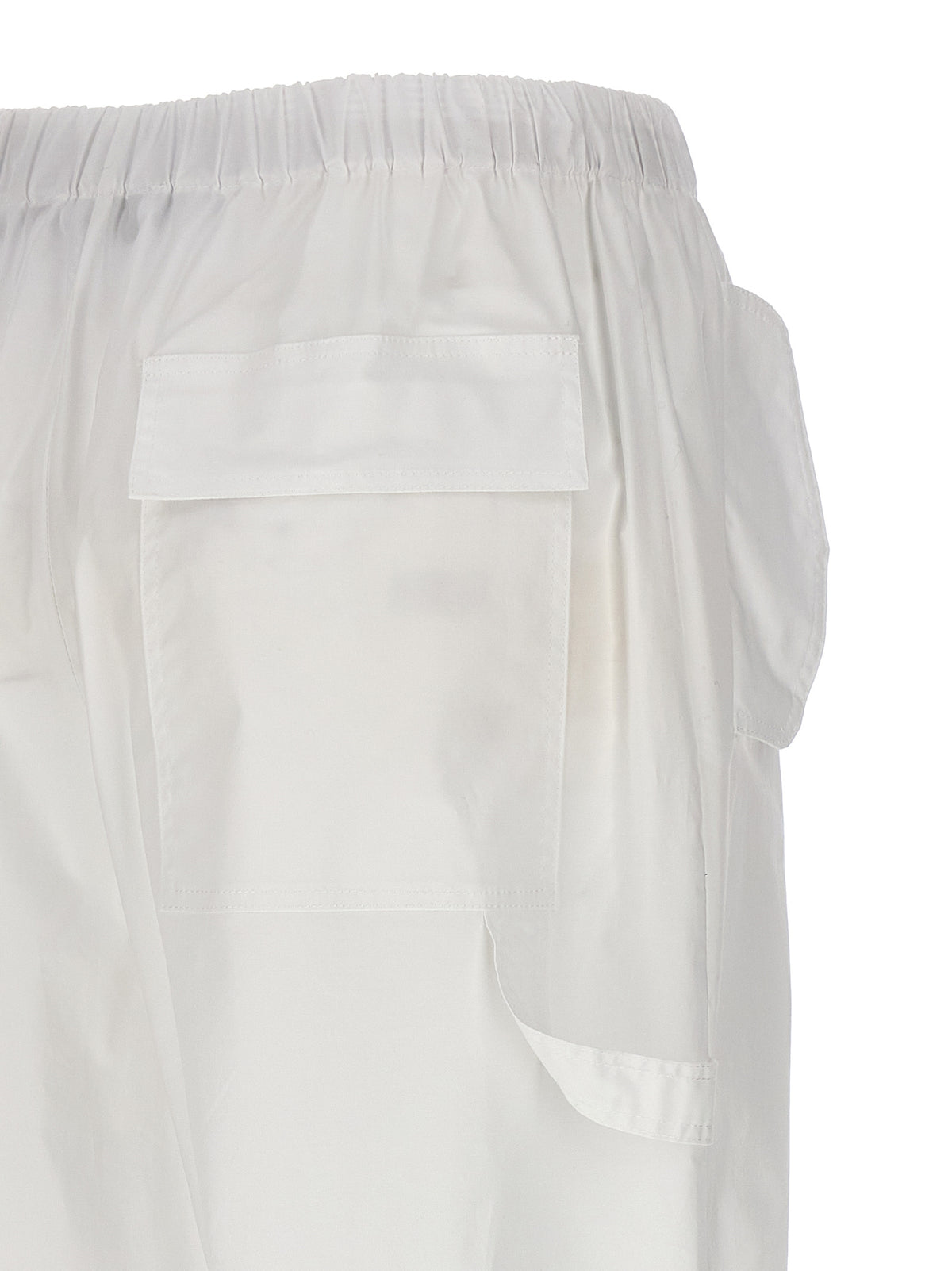 NUDE White Cotton Cargo Pants for Women