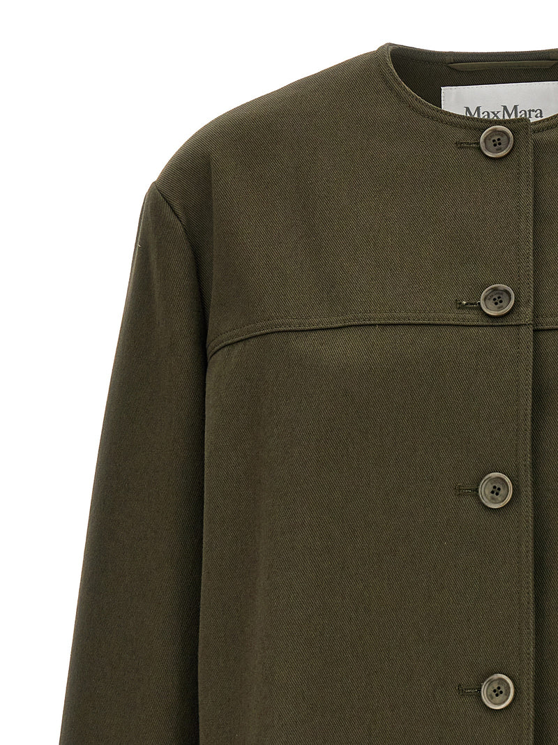 Max Mara Recital Bicolor Cotton Full-Length Jacket