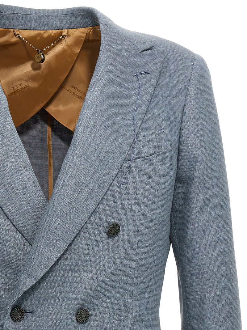 MAURIZIO MIRI Blue Silk Blazer for Men
