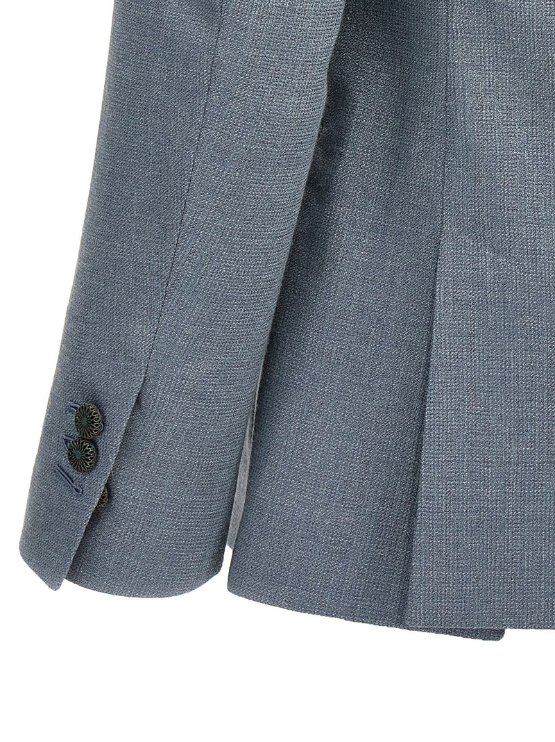 MAURIZIO MIRI Blue Silk Blazer for Men