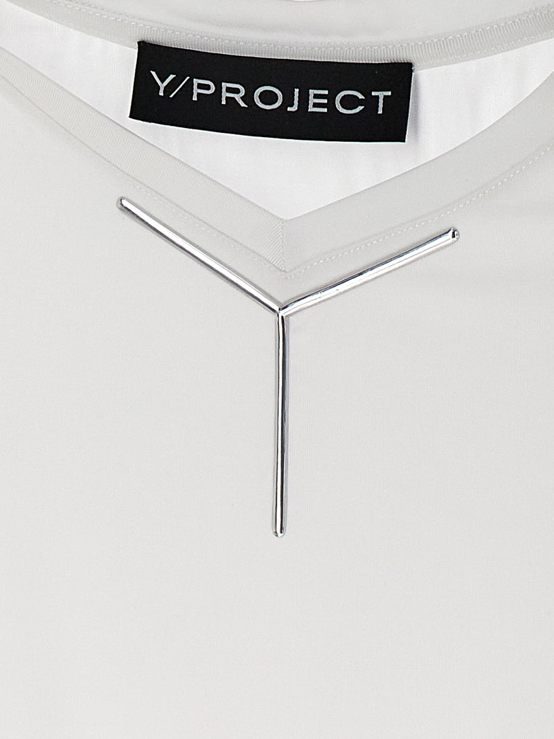 Y/PROJECT White Viscose ‘Y Baby Tee’ for Women