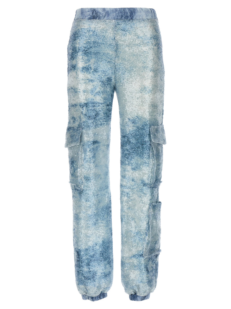 LE TWINS Robi Blue Polyester Cargo Pants