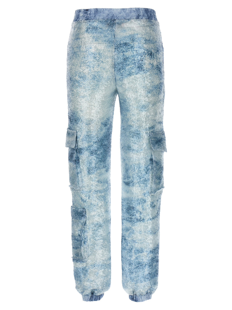LE TWINS Robi Blue Polyester Cargo Pants