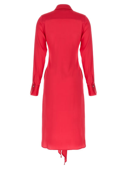 LE TWINS Fuchsia Silk Long Dress