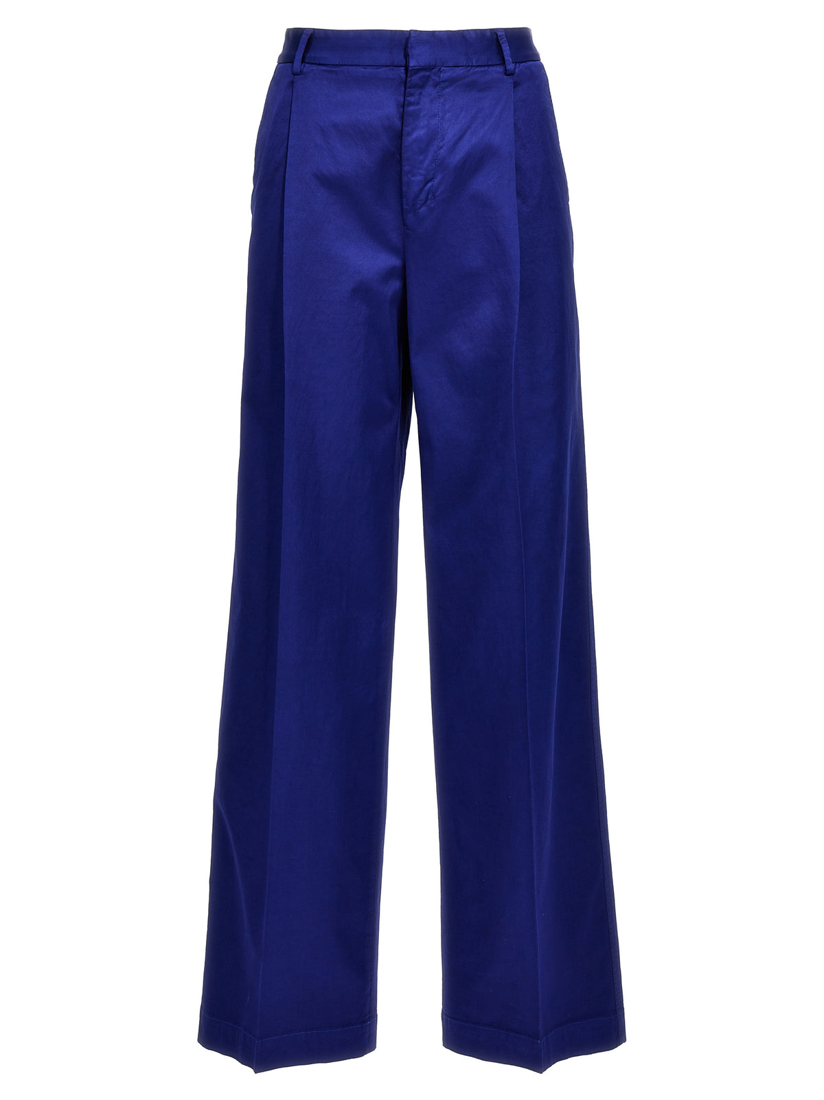 CELLAR DOOR Jonap Blue Cotton Wide-Leg Casual Pants