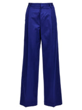 CELLAR DOOR Jonap Blue Cotton Wide-Leg Casual Pants