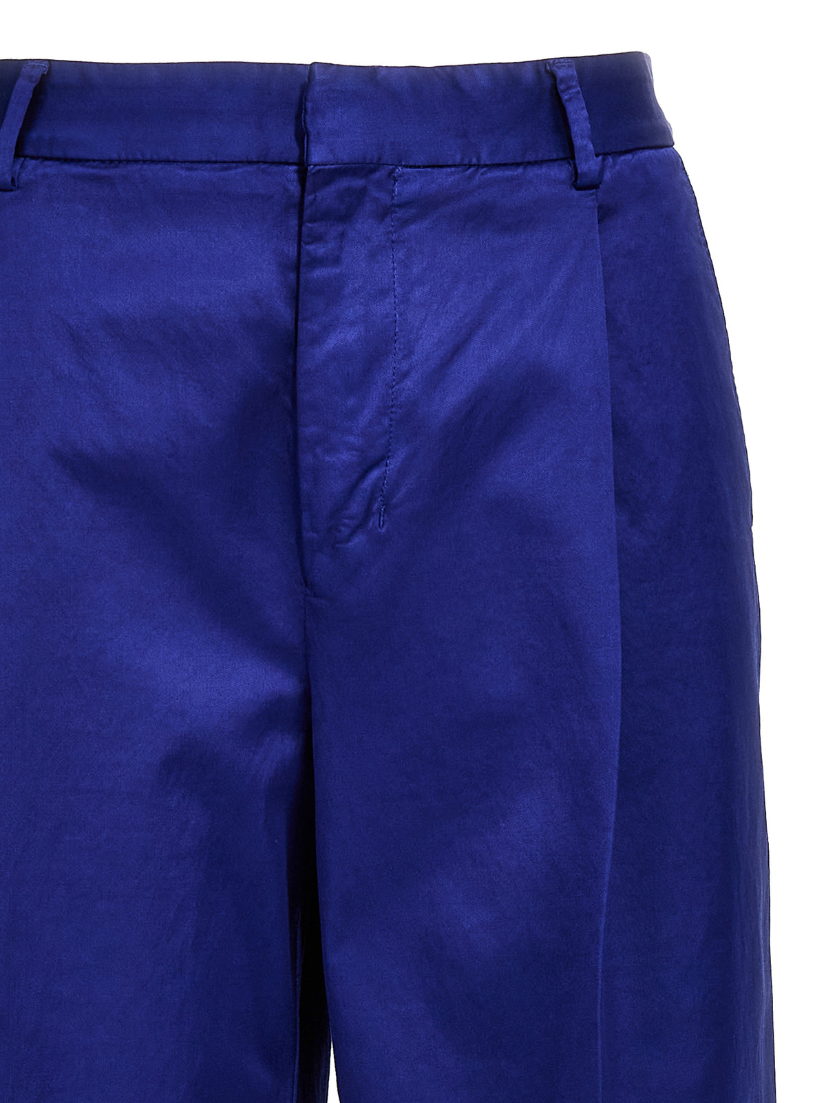 CELLAR DOOR Jonap Blue Cotton Wide-Leg Casual Pants