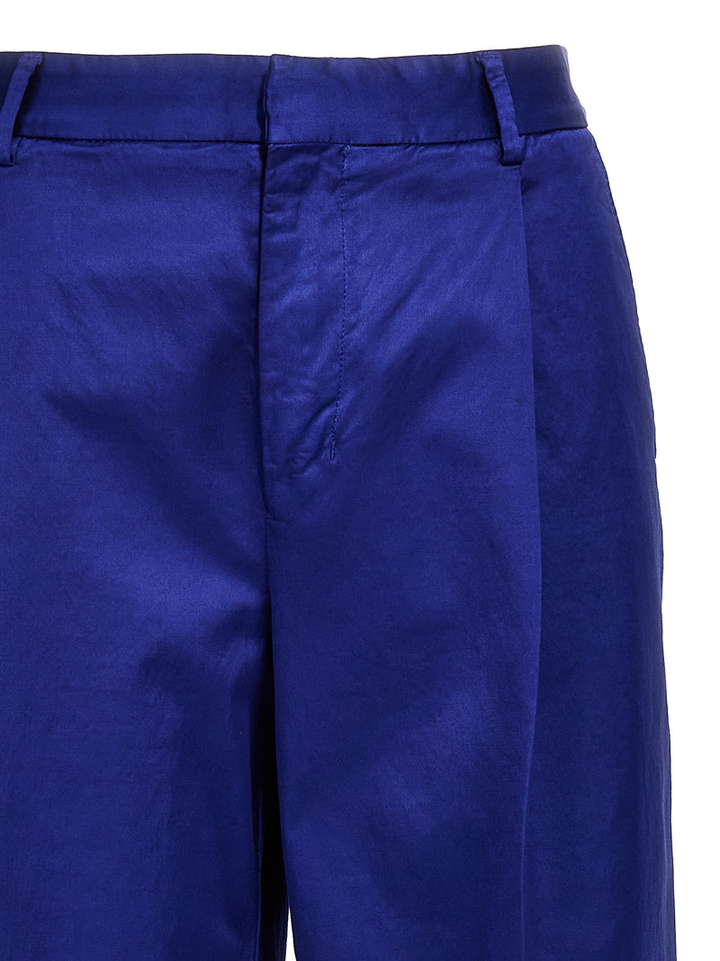 CELLAR DOOR Jonap Blue Cotton Wide-Leg Casual Pants