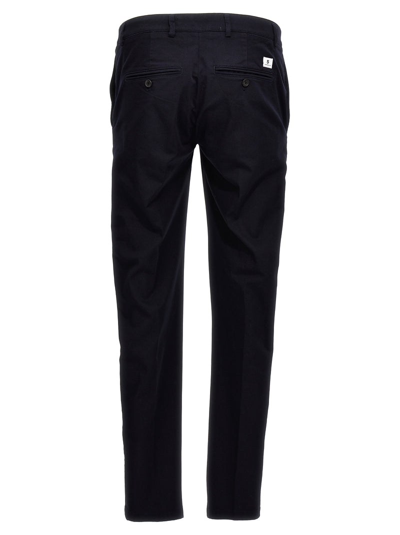 Department 5 Mike Blue Cotton Casual Pants for Men