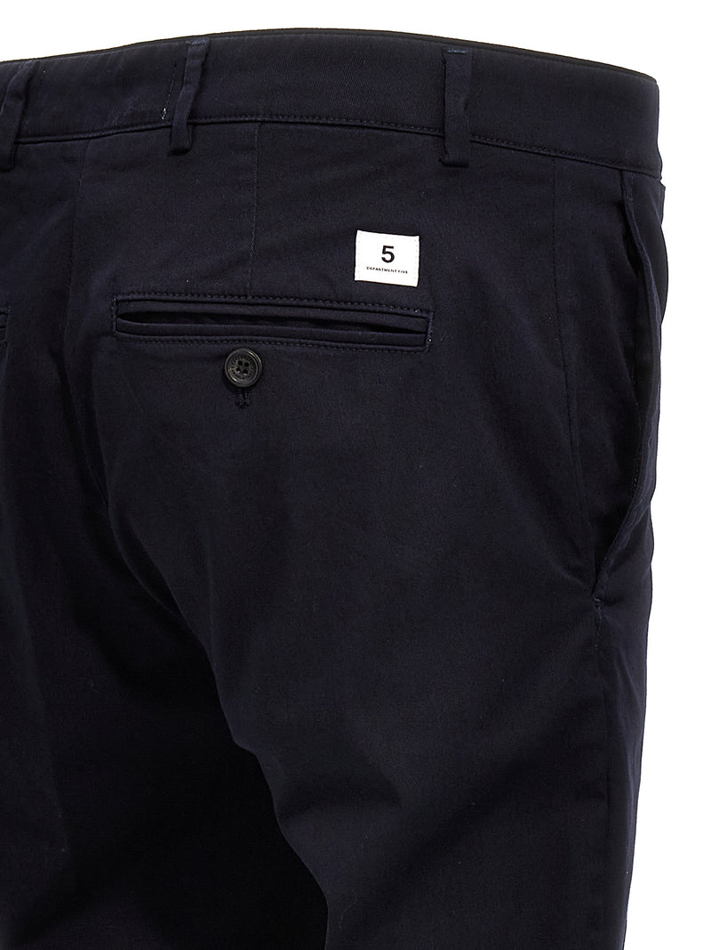 Department 5 Mike Blue Cotton Casual Pants for Men
