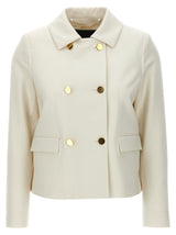 Kiton White Virgin Wool Full-Length Jacket