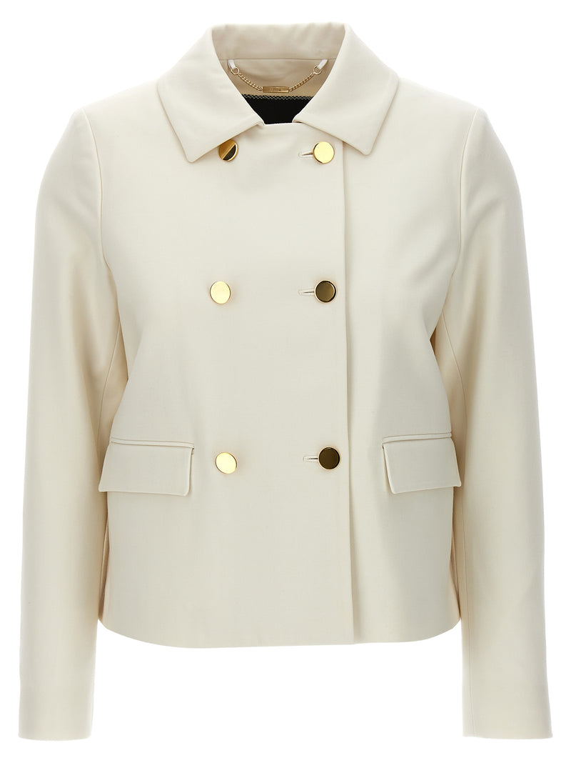 Kiton White Virgin Wool Full-Length Jacket