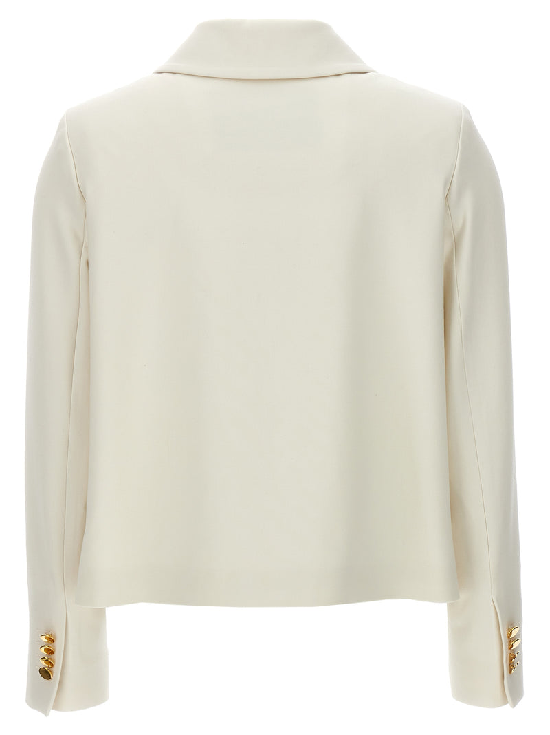 Kiton White Virgin Wool Full-Length Jacket