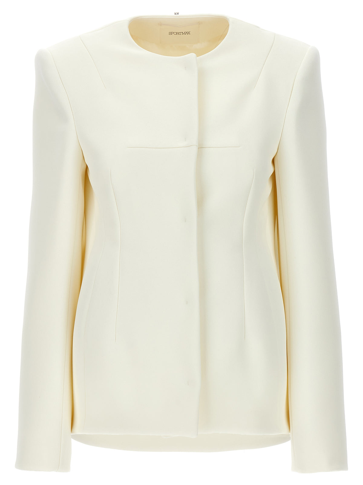 Sportmax Aceri White Polyester Full-Length Jacket