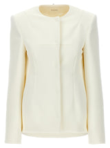 Sportmax Aceri White Polyester Full-Length Jacket