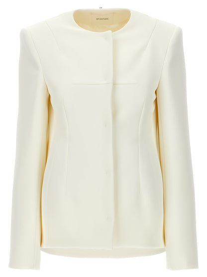 Sportmax White Polyester Full-Length Jacket