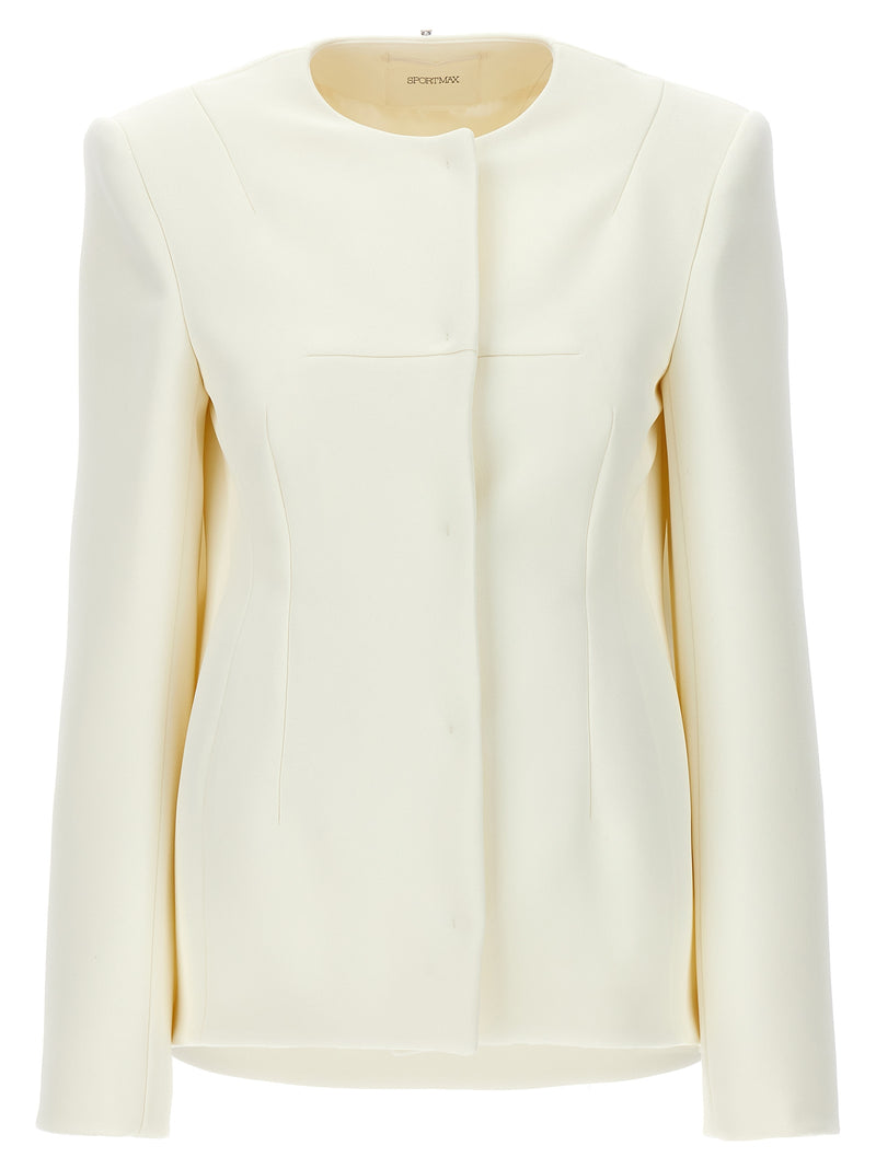 Sportmax Aceri White Polyester Full-Length Jacket for Women