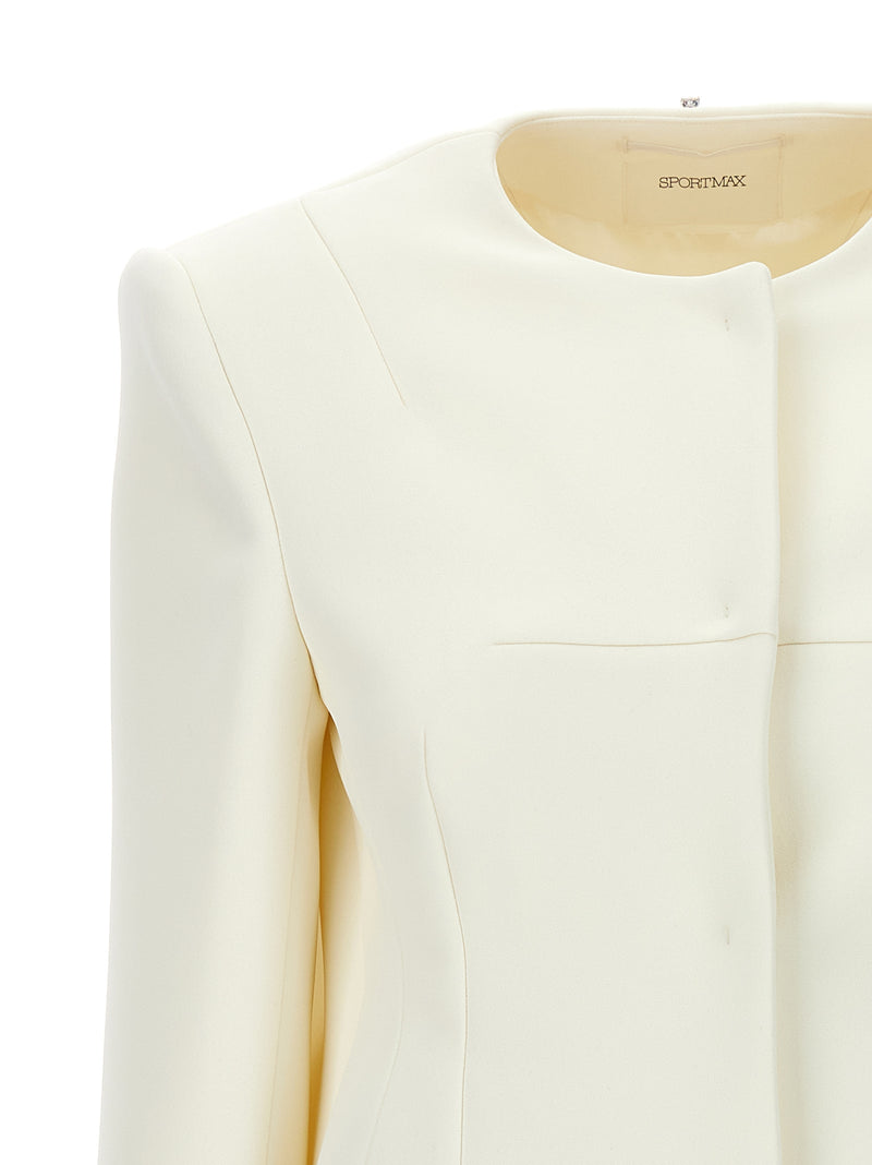 Sportmax Aceri White Polyester Full-Length Jacket for Women