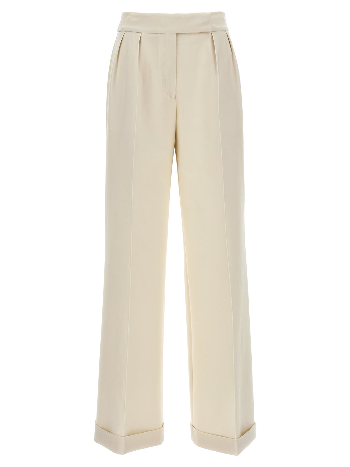 Kiton White Virgin Wool Casual Pants for Women