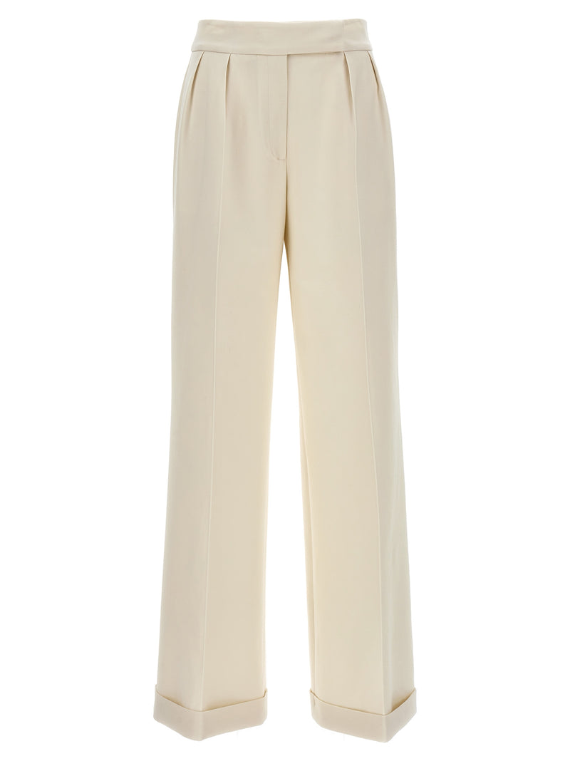 Kiton White Virgin Wool Casual Pants for Women