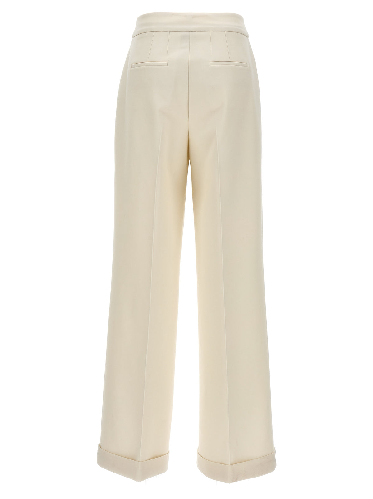 Kiton White Virgin Wool Casual Pants for Women