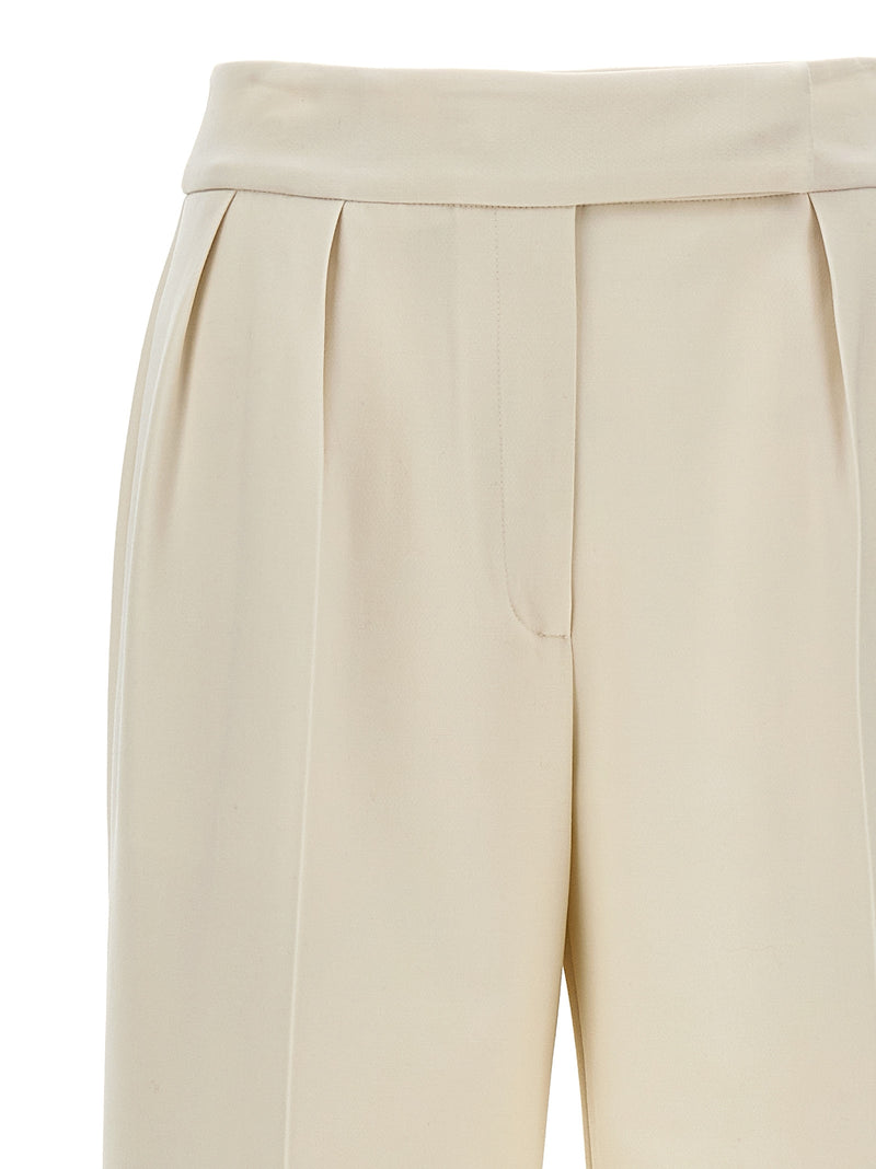 Kiton White Virgin Wool Casual Pants for Women