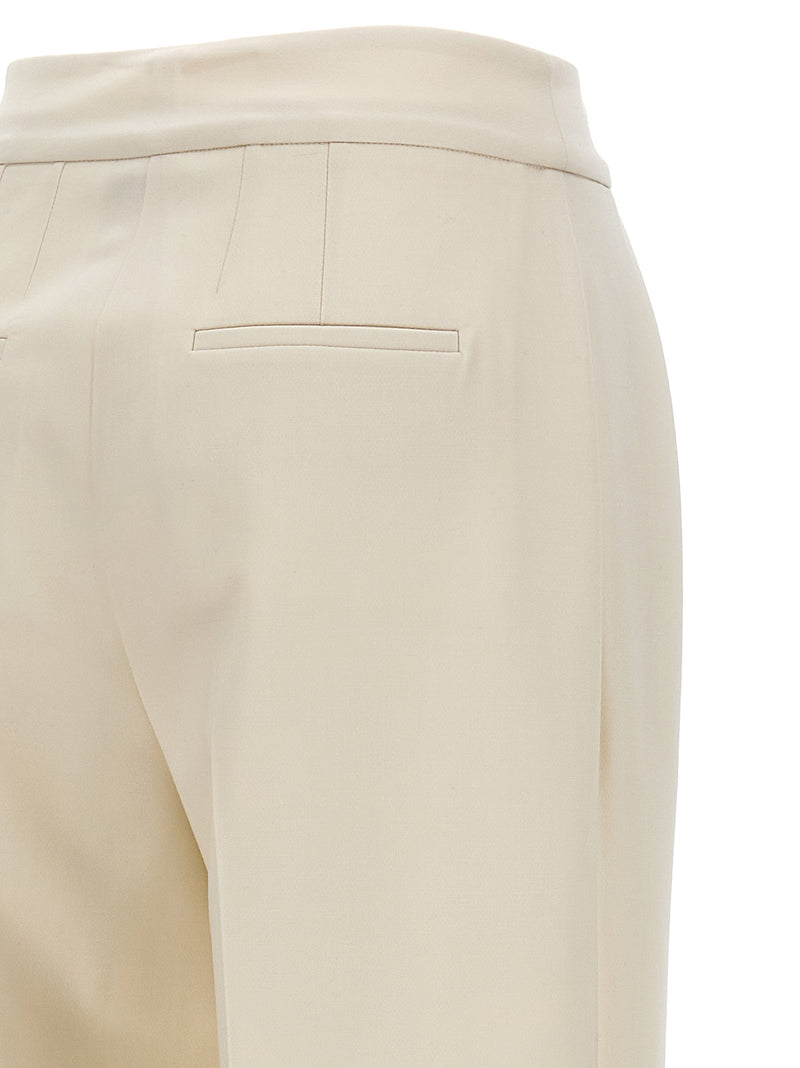 Kiton White Virgin Wool Casual Pants for Women