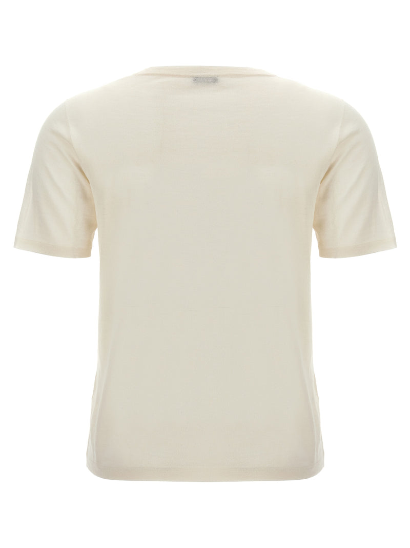 Kiton White Cashmere and Silk T-Shirt for Women