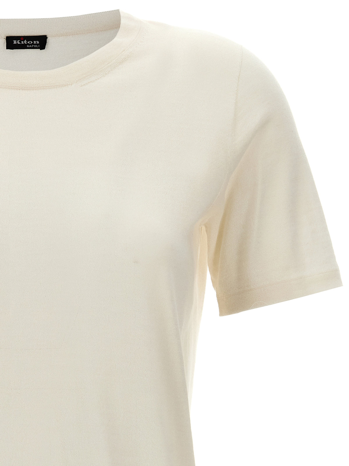 Kiton White Cashmere and Silk T-Shirt for Women
