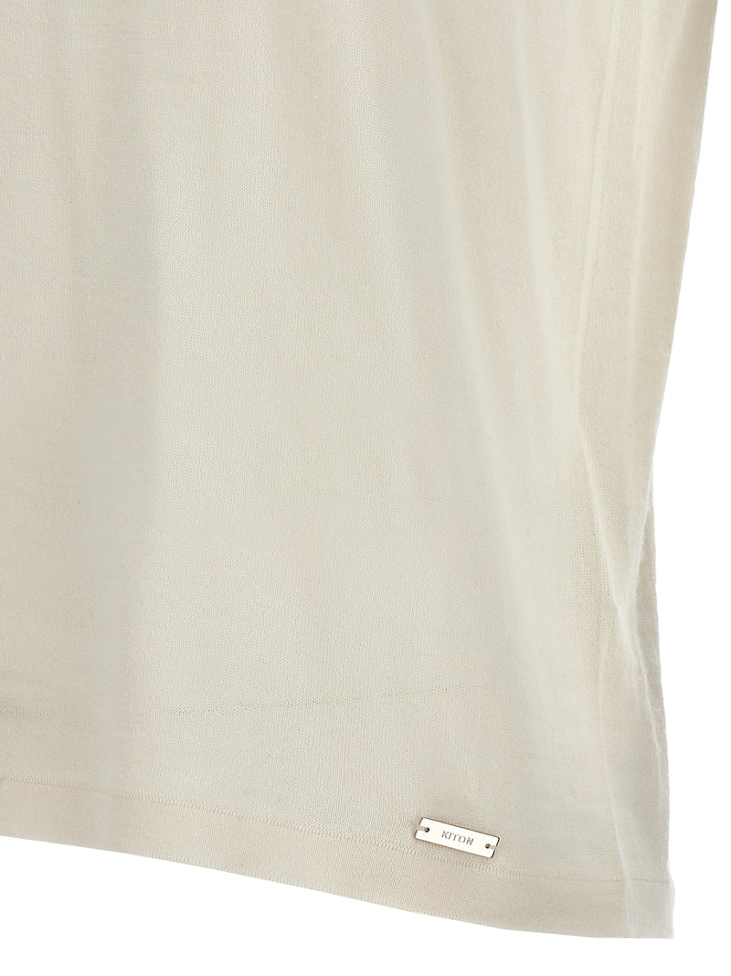 Kiton White Cashmere and Silk T-Shirt for Women