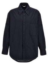 Thom Browne Blue Polyamide Snap Front Overshirt