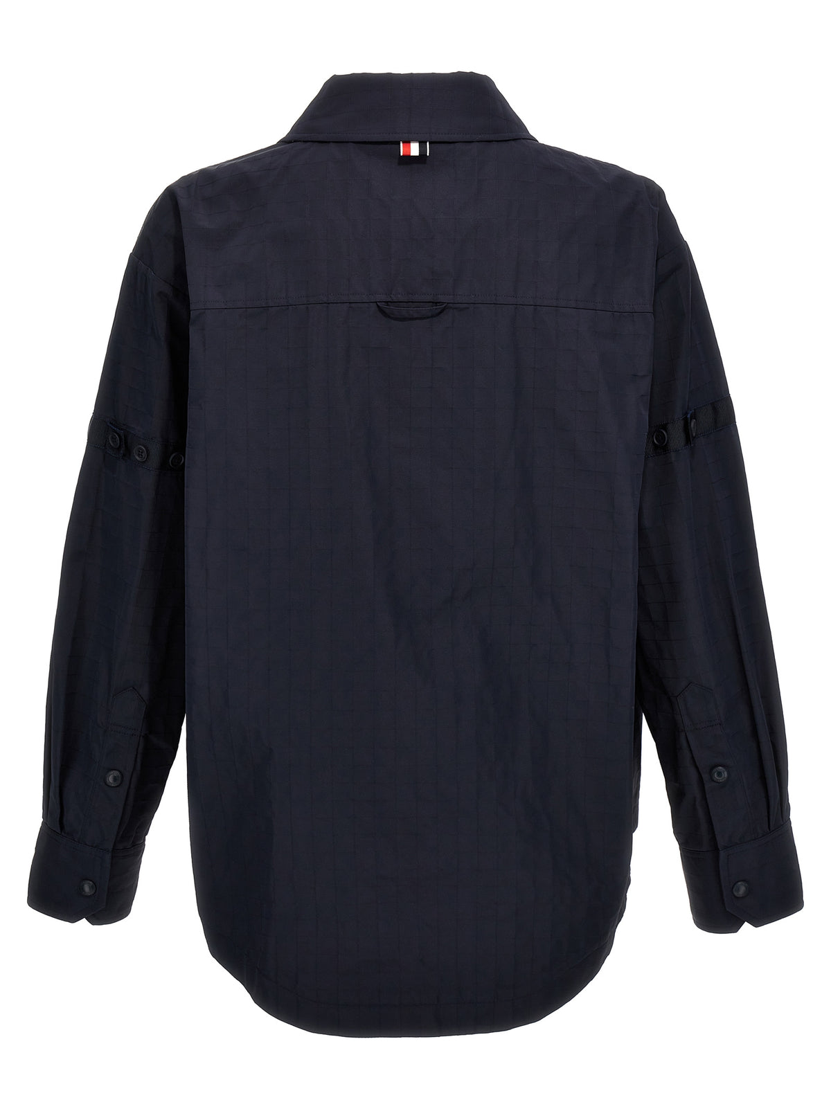 Thom Browne Blue Polyamide Snap Front Overshirt