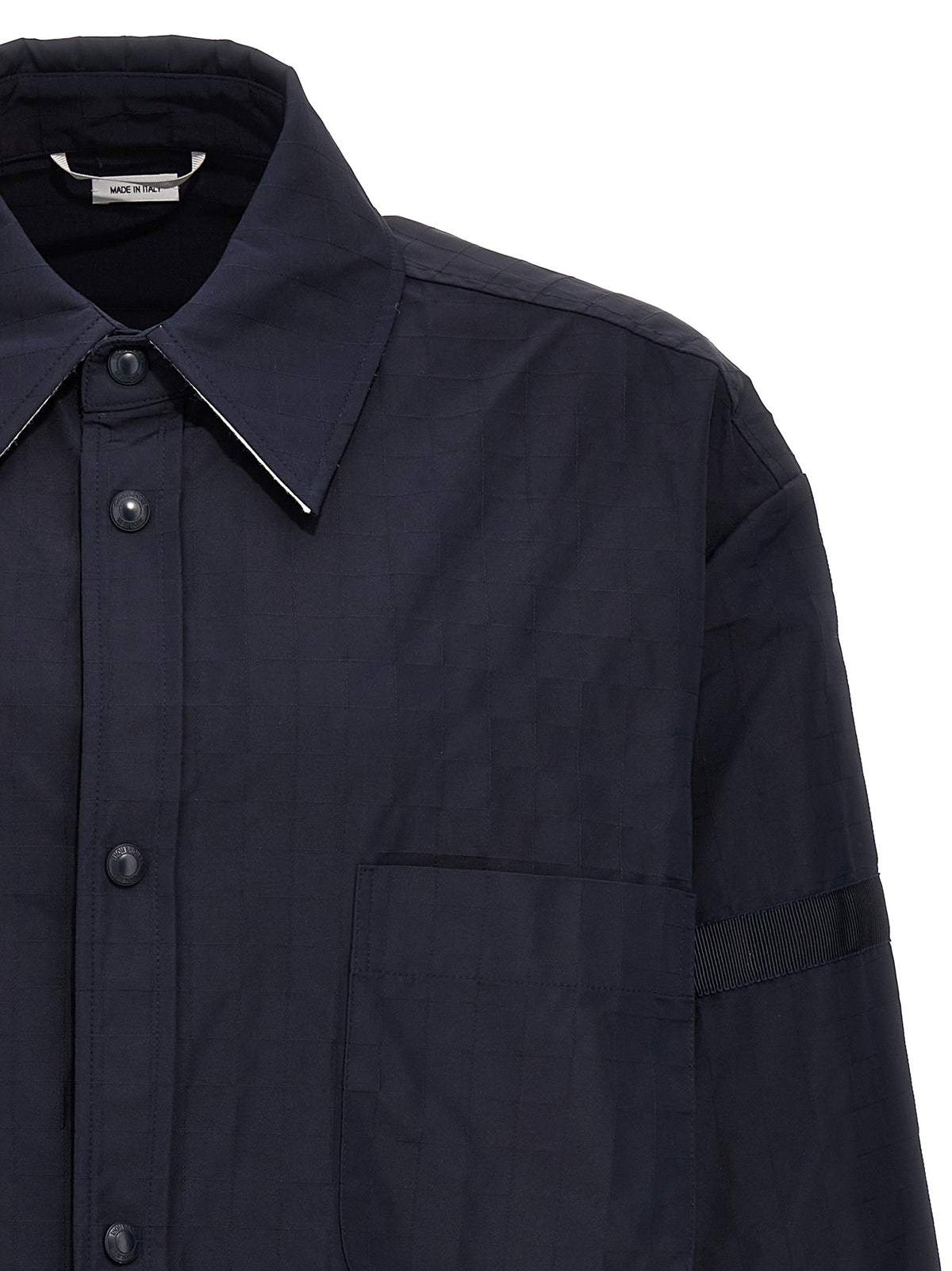 Thom Browne Blue Polyamide Snap Front Overshirt