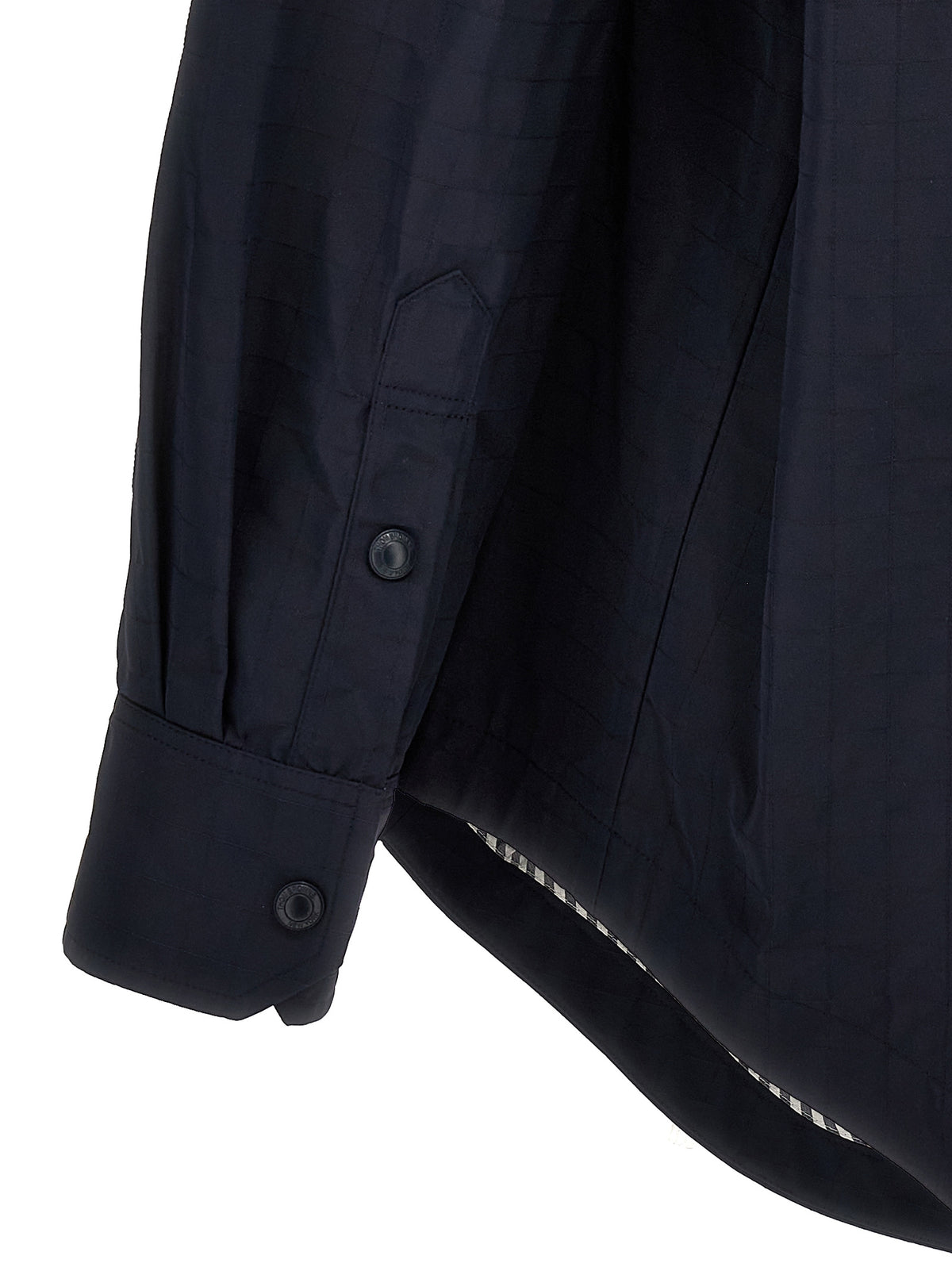 Thom Browne Blue Polyamide Snap Front Overshirt
