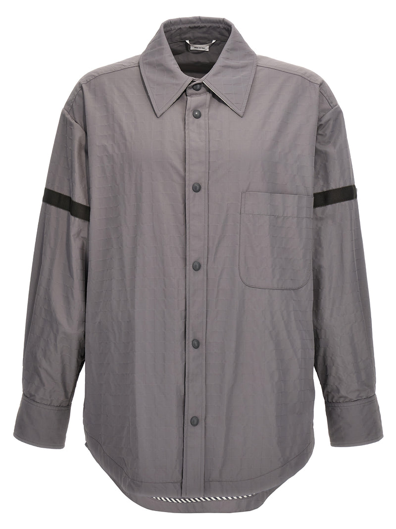 Thom Browne Gray Polyamide Blouse - Snap Front Overshirt