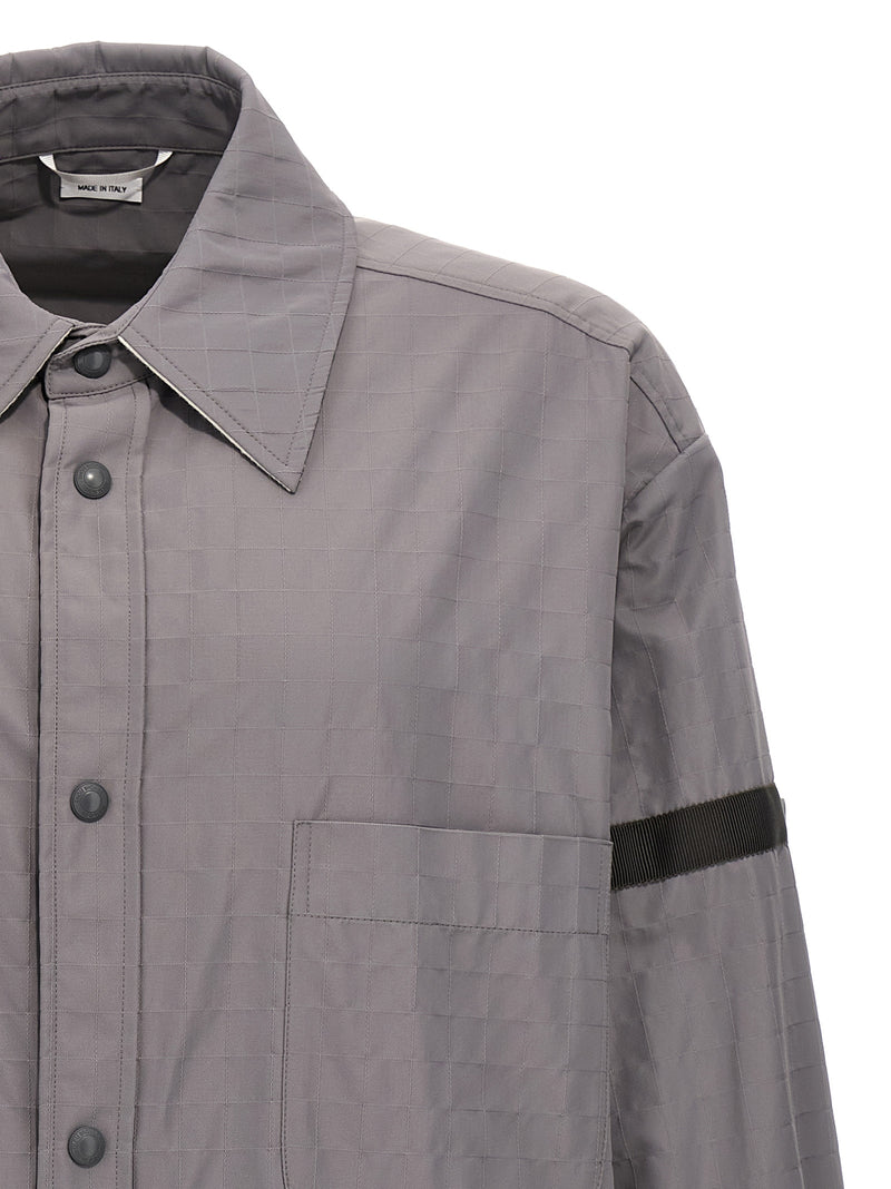 Thom Browne Gray Polyamide Blouse - Snap Front Overshirt