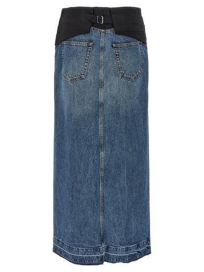 Stella McCartney Blue Cotton Mini Skirt