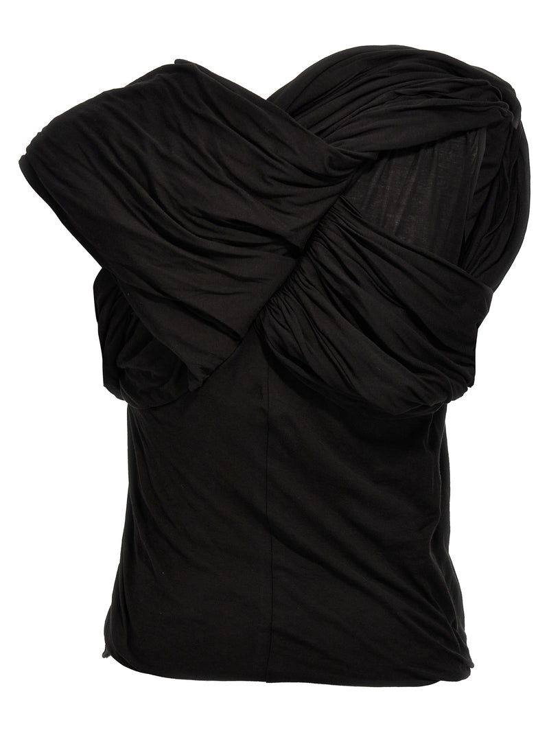 Rick Owens Black Cotton Harness Tank Top for Women