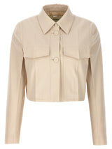 Fendi Beige Wool Full-Length Jacket