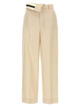 Fendi Beige Wool Casual Pants for Women