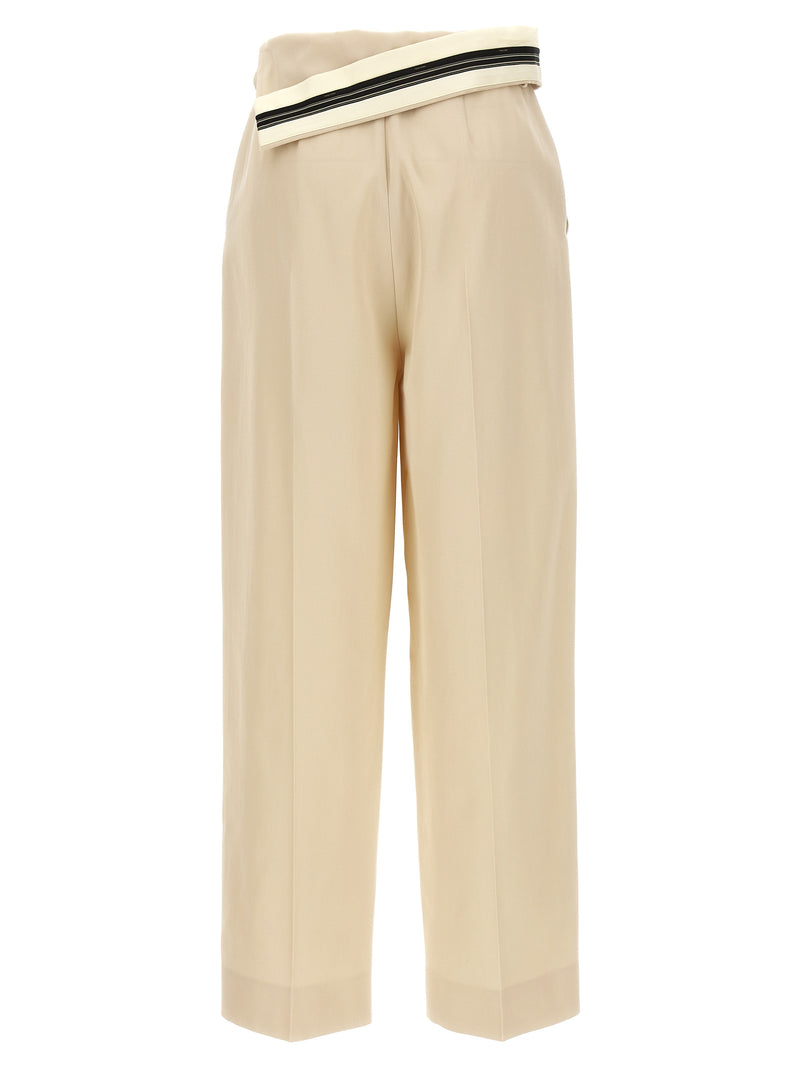 Fendi Beige Wool Casual Pants for Women