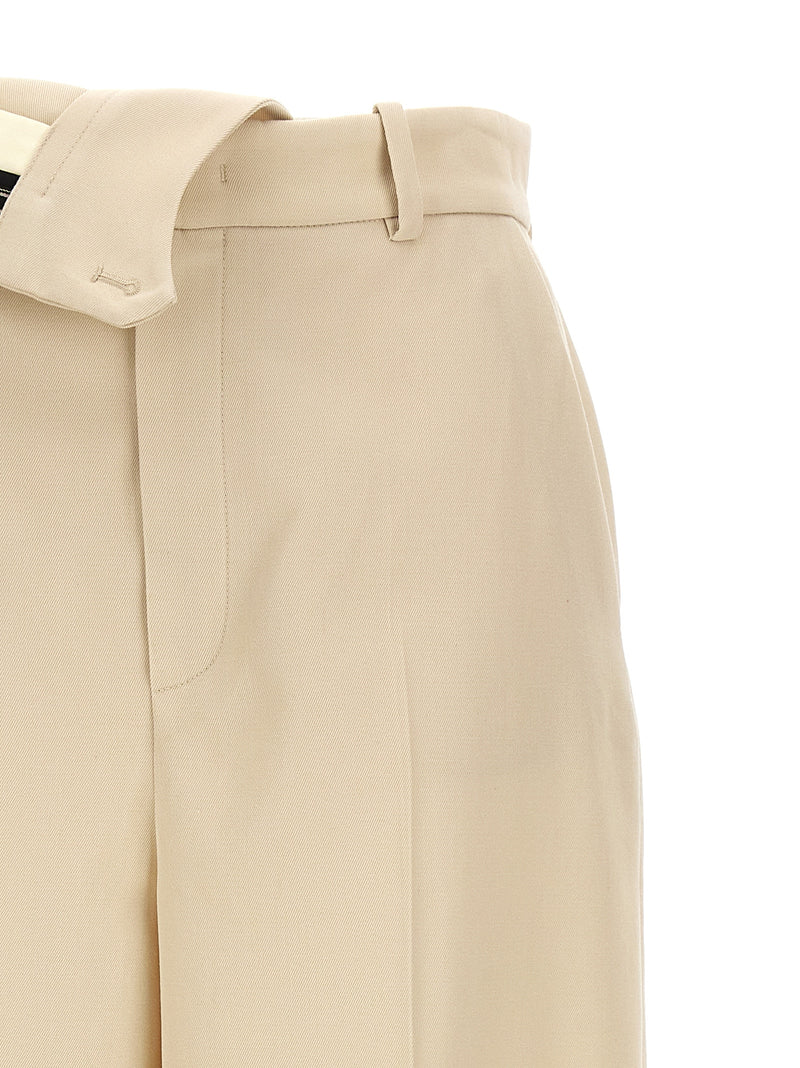 Fendi Beige Wool Casual Pants for Women