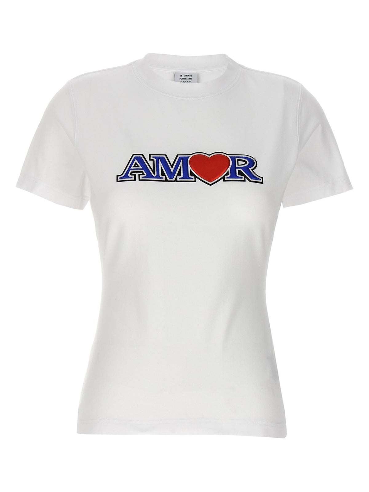 Vetements White Cotton ‘Amor’ T-Shirt for Women