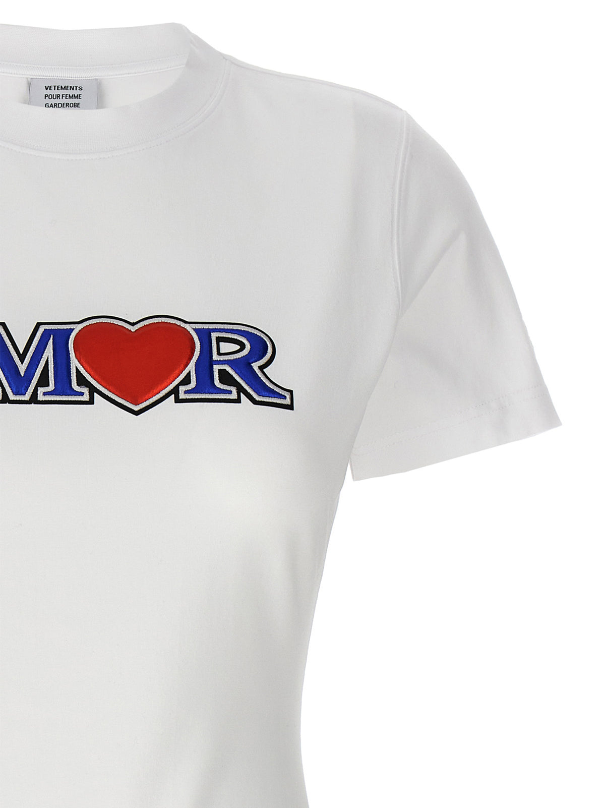 Vetements White Cotton ‘Amor’ T-Shirt for Women
