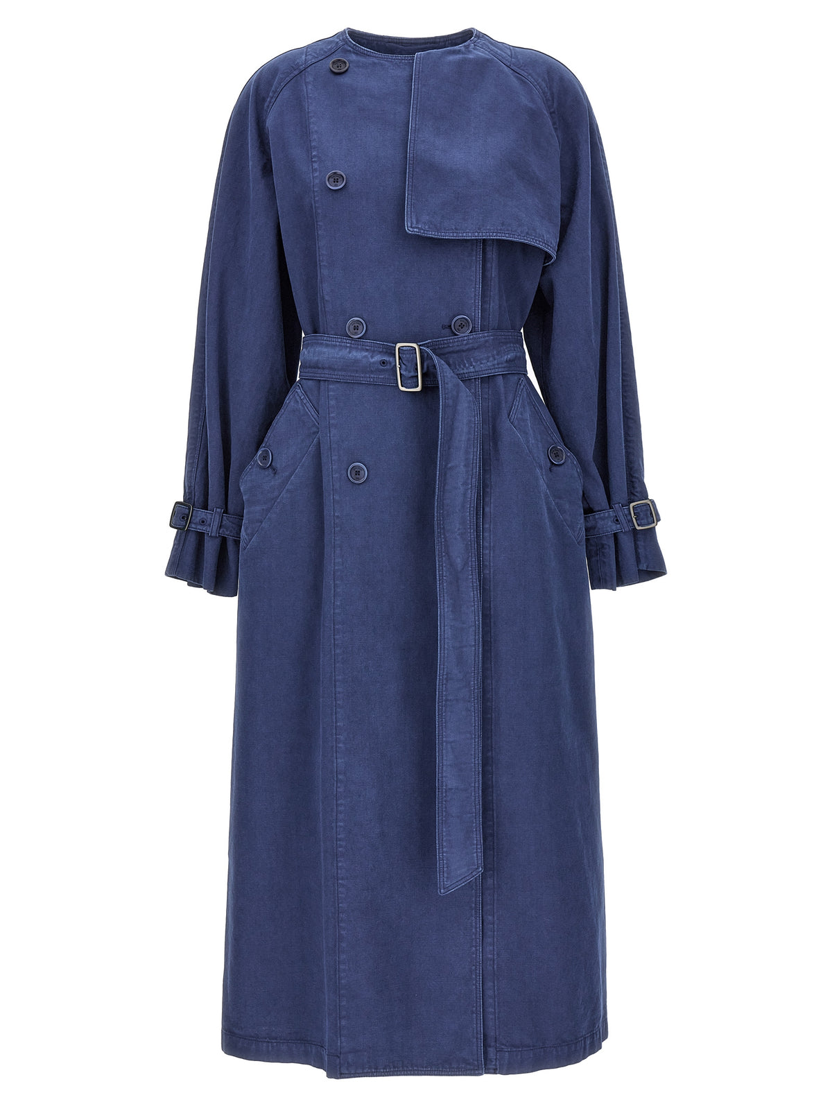 Max Mara Calao Blue Cotton Trench Coat
