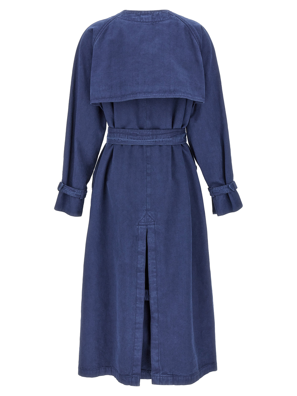 Max Mara Calao Blue Cotton Trench Coat