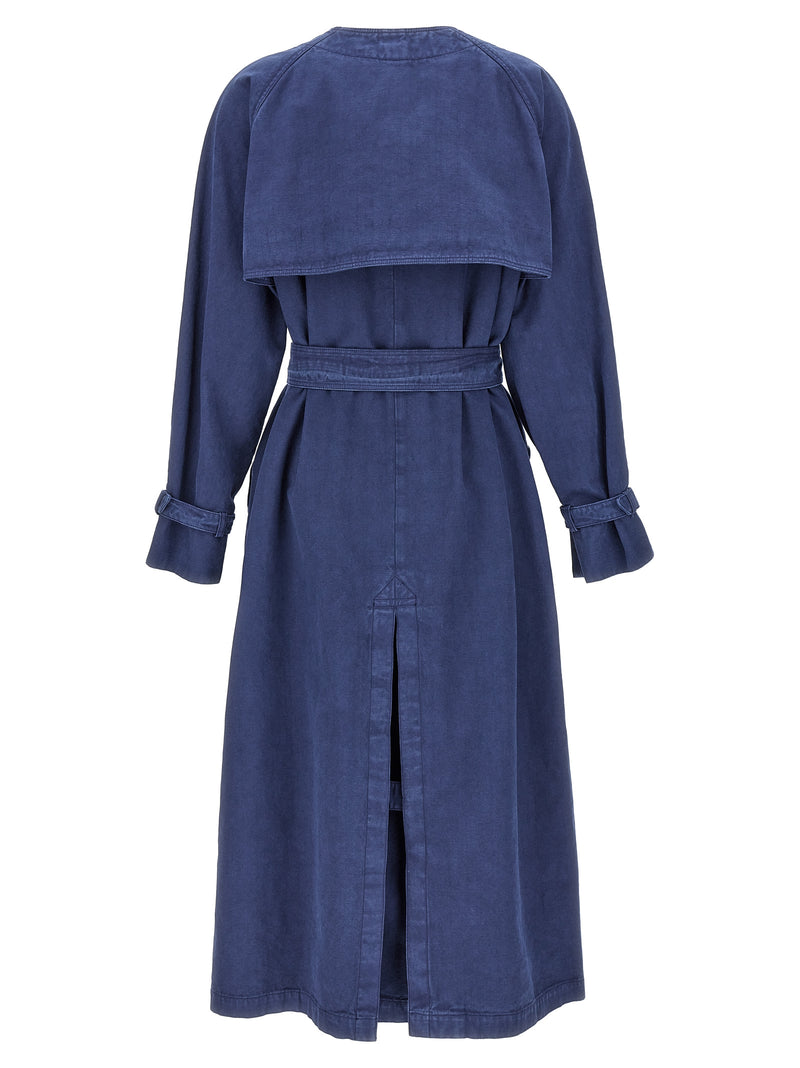 Max Mara Calao Blue Cotton Trench Coat for Women